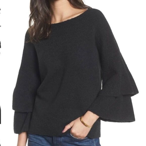 Madewell Wool Bell Sleeve Sweater - Picture 1 of 7